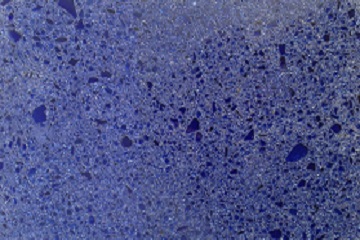 Colored asphalt: GlasPhalt blue pigmented and sanded colored asphalt cut from blue glass