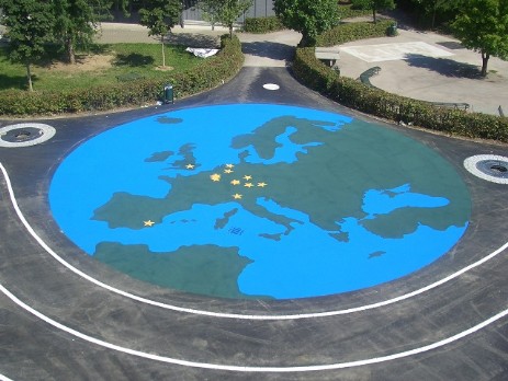 CreaBond asphalt color blue, yellow, green